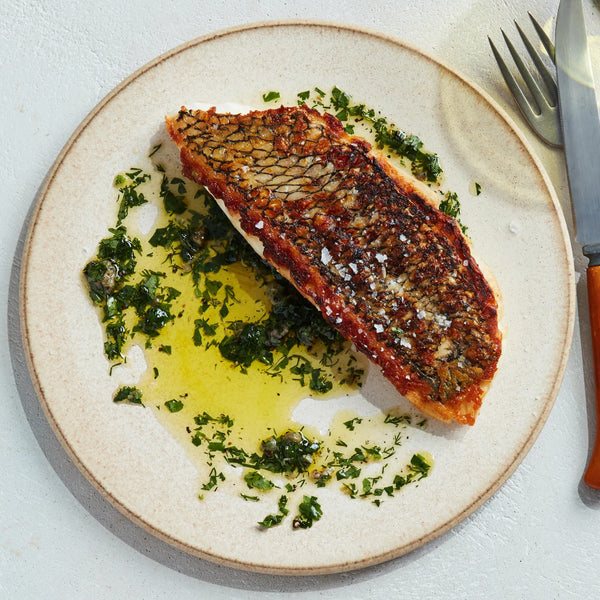 Crispy-Skinned Fish with Herb Sauce